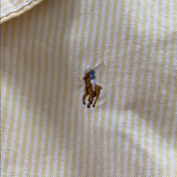 Ralph Lauren Beige Striped Button Down Shirt - Picture 3 of 6